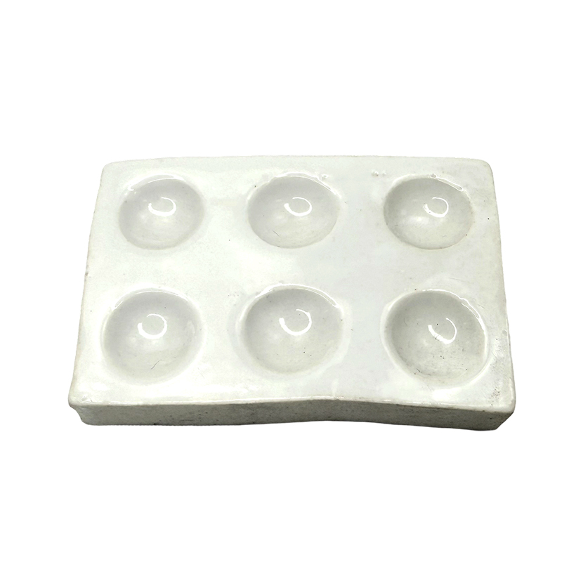 Laboratorieanvändning 6 hål porslin keramisk vit färgreaktionsplatta