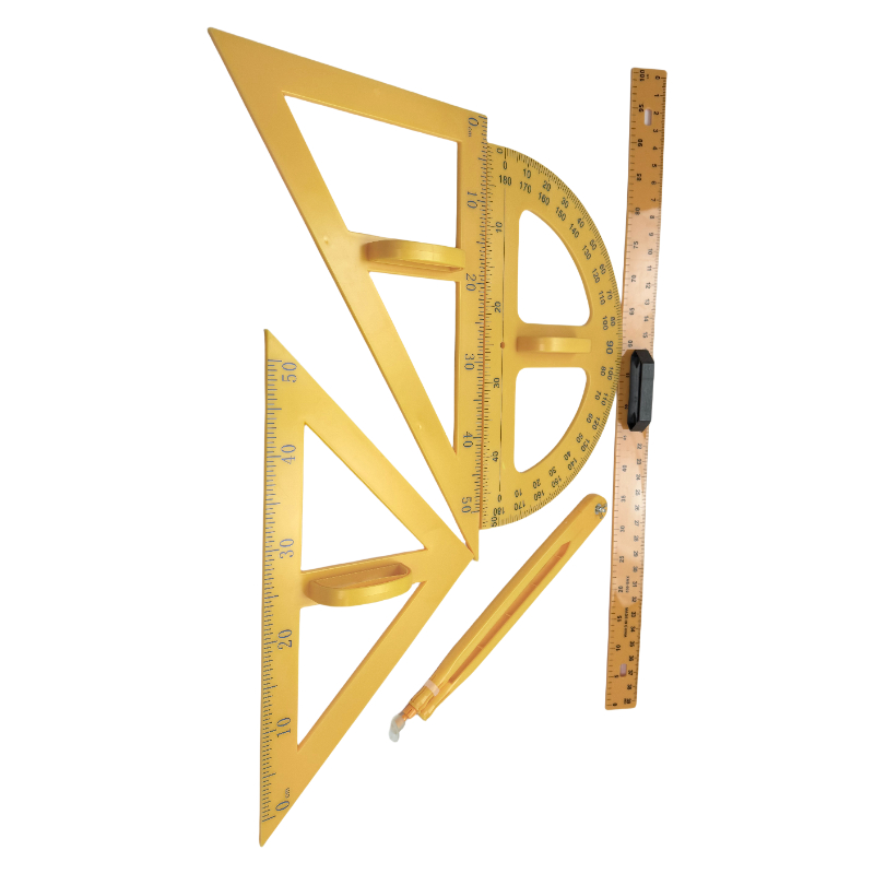 Skolan matematik kurs mätning stort instrument triangel linjal plast geometri undervisning linjal set